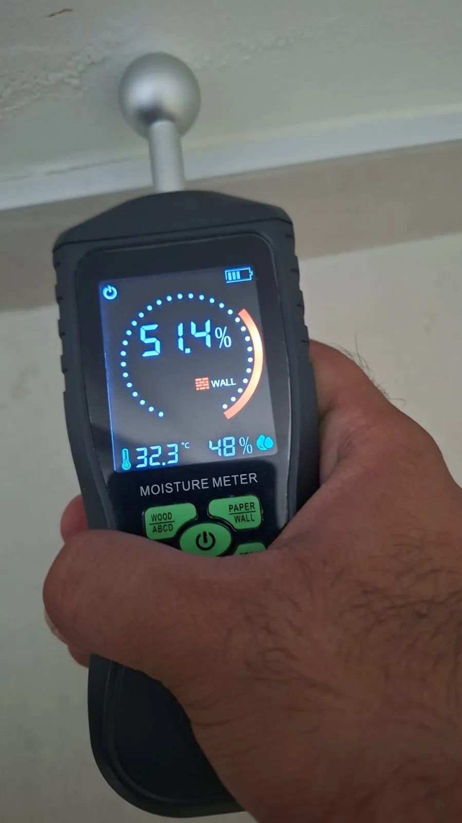 Water damage discovered beneath wooden flooring in a resale apartment at Dubai Marina