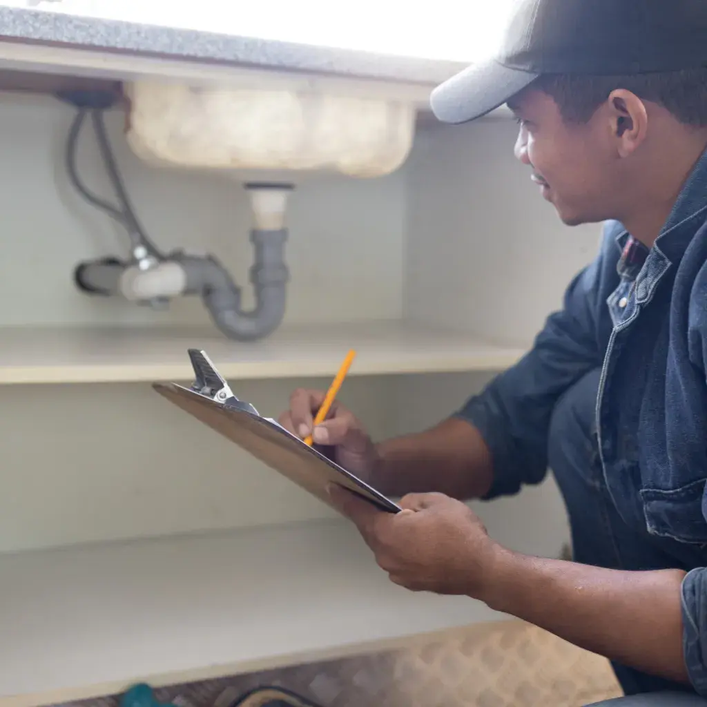 Plumbing drainage and water pressure test in a Dubai property